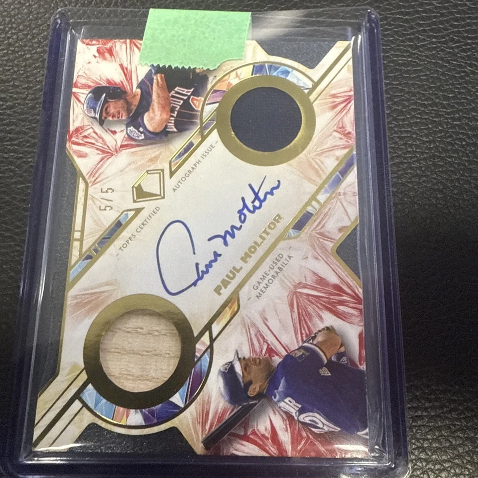 Paul Molitor 2025 Topps 钻石图标 双队遗迹 签名 5/5 蓝鸟双胞胎 — 第 1/3 张图片