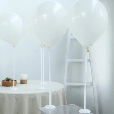 10 BLANCO 17" Alto Globo Palos Columna Flor Soporte Soportes Decoraciones Boda Foto 1 de 4