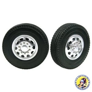 F Aluminum Wheel Tire Set B 2: For Tamiya 1/14 Trailer Truck - Picture 1 of 1