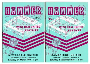 West Ham United 1978/79 Selection of Home League Programmes from menu - Picture 1 of 3