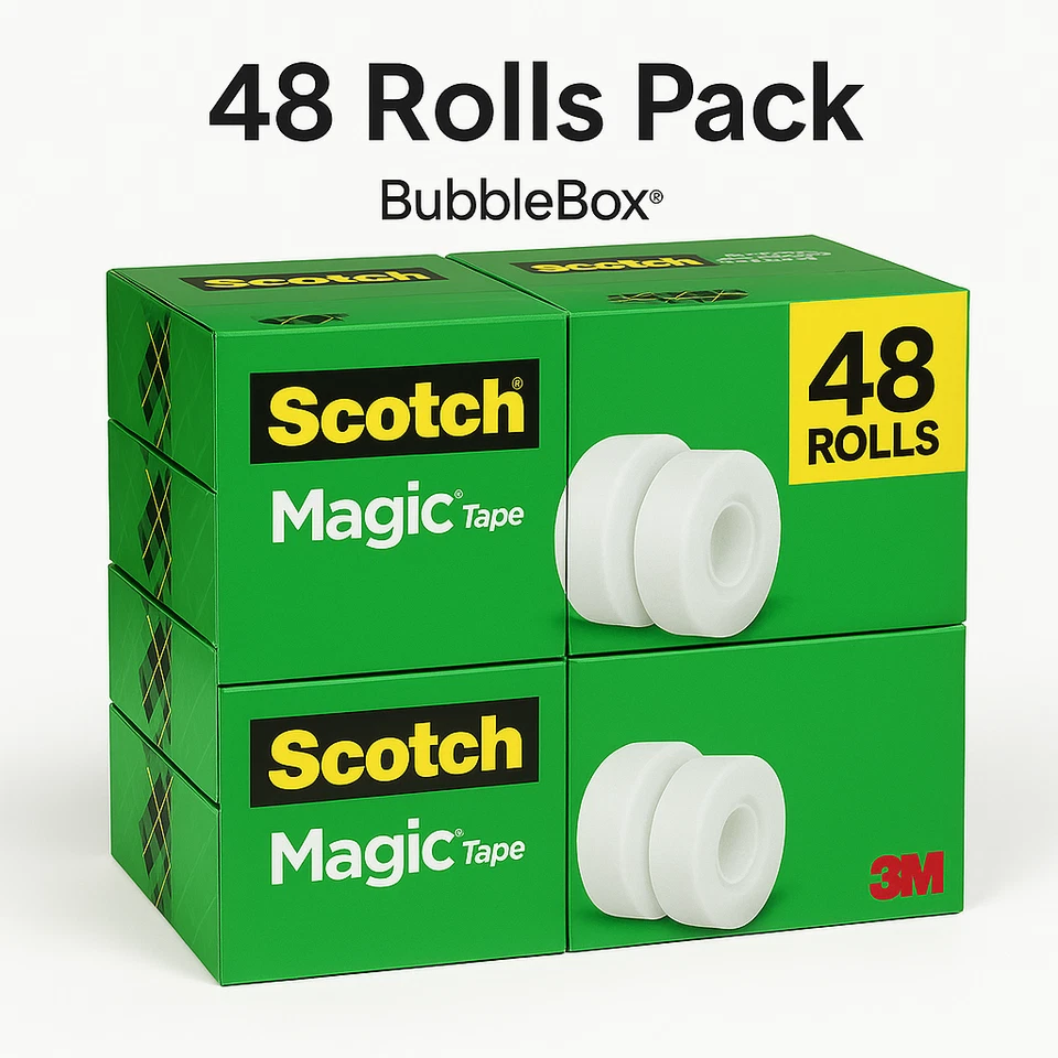 Scotch 3/4" X 1500" Magic Tape Refill - 12 XL Rolls