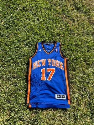 Jeremy Lin #17 New York Knicks Adidas NBA Jersey Hombre Longitud Pequeña +2 Cosidos Foto 1 de 4