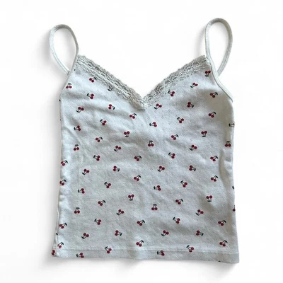 John Galt Cherry Nicolette Pointelle Lace Camisole Tank Top One Size - Image 1 of 4