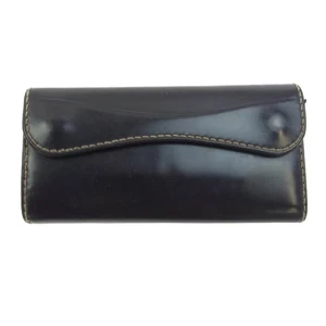 THE FLAT HEAD Cartera de Cuero Cordobés con Solapa Cartera Larga Negra (Usada) Fedex Japón - Imagen 1 de 9