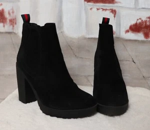 Schwarze New Yorker Plateau Block Stiefeletten Schwarz 36 P79 - Bild 1 von 4