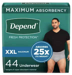 43 Count-Depend Fresh Protection Adult Incontinence Underwear for Men, XXL - Picture 1 of 19