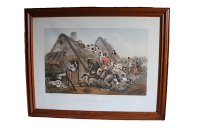 Ancienne gravure chasse à courre dessin et litho de François GRENIER, renard - Photo 1/4