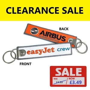 easyJet crew tag bag label keychain ring airbus pilot embroidered - Picture 1 of 7