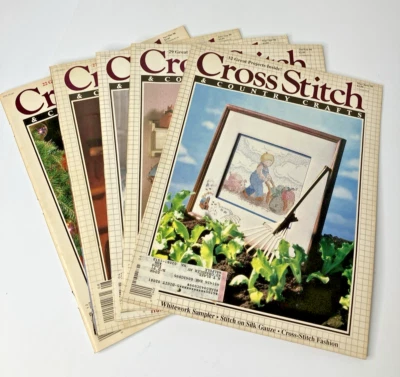 Vintage 1990 Cross Stitch and Country Crafts Magazine ~ 132 Projects ~ Lot/5 - Image 1 of 4