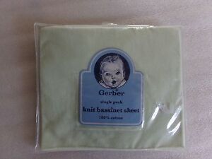NEW NIP Gerber Knit Green Bassinet Sheet 16x32" Cotton Nursery Baby Shower Gift
