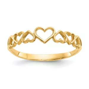 Anillo Corazón Oro Amarillo 14K Talla 7 Regalo para Mujer 0.97 gramos - Imagen 1 de 6