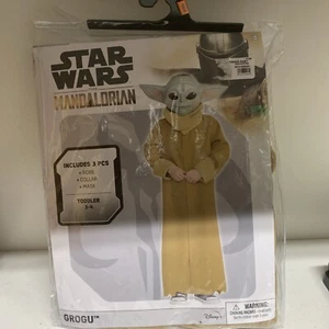Star Wars The Mandalorian Grogu Toddler 3pc Brown Robe Costume Disney Ages 3-4 - Picture 1 of 4