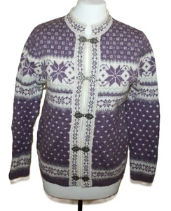 SUSAN BRISTOL cardigan donna LANA PIUTTOSTO TG 38 NORVEGESE ISLANDER 57CM - Foto 1 di 4