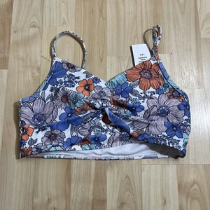 Abercrombie kids floral bikini swim top New With Tags Size 13/14 - Picture 1 of 4