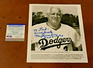 Rare TOMMY LASORDA Signed Inscribed 8x10 Photo-HOF-Los Angeles Dodgers-PSA - Picture 1 of 7