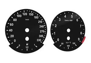 For BMW M5, M6, E60, E63 - Speedometer Dials from MPH to Km/h Cluster Gauges - Picture 1 of 10