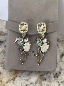 100% Authentic Alexis Bittar Crystal, Lime, Labradorite Clip On Earrings $395 - Picture 1 of 12