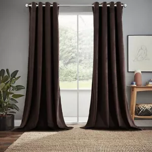 Set of 2 Velvet Heavyweight Grommet Top Curtains - Picture 1 of 27