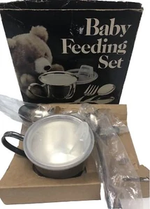 Leonard Silver Mfg Set allattamento per bambini quattro pezzi. Mai usato. vintage n.435 - Foto 1 di 11