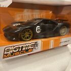 Bigtime Muscle 2017 Ford Gt 1:24 Scale Diecast Model Matte Black Silver Stripes