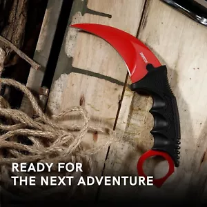 7.5"Fixed Blade Knives with SheatTactical Karambit Combat Hunting Throwing Knife - Picture 1 of 7