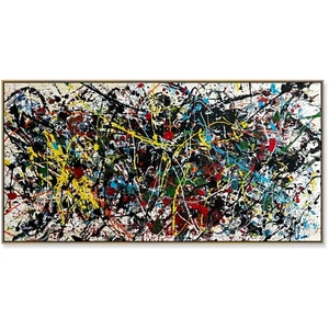 Jackson Pollock Inspired Large Wall Decor Vibrant Abstract Splatter Art Modern - Picture 1 of 11