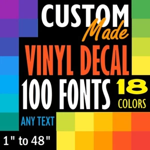 Custom Made Text Vinyl Lettering Name Numbers Decal Sticker Car Window Wall Bike - Picture 1 of 13