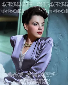 JUDY GARLAND Wearing a Purple Silk Robe | 8x10 Sexy COLOR Photo by CHIP SPRINGER - Picture 1 of 1