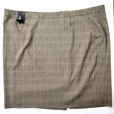 Falda a cuadros marrón Lane Bryant para mujer NUEVA NUEVA CON ETIQUETAS talla 28 forrada 73% poliéster 26% rayón Foto 1 de 4