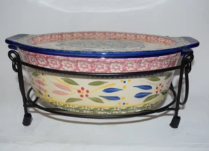 3-pc Tara Temp-tations Oval Lidded Baker Casserole 1 -1/2 Qt. Green"Old World" - Picture 1 of 6
