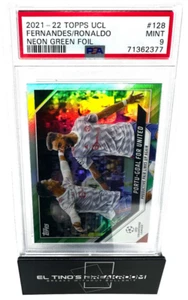CRISTIANO RONALDO / FERNANDES 2021-22 Topps Lámina Verde Neón 179/199 PSA 9 #128 - Imagen 1 de 2