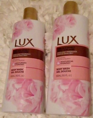 2 X LUX *PINK SILK EFFECT* BODY WASH Ea: 16.9 FL OZ 500mL WITH GLYCERIN - Image 1 of 2