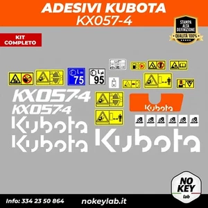 Kubota kx 057-4 decalcomanie adesivi kit Completo per escavatori - Imagen 1 de 2