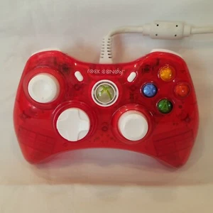 Rock Candy Xbox 360 Controller PDP 037-010 Wired Translucent Red *USED - Picture 1 of 7