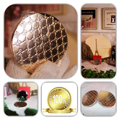 👛 COUTURE GUCCI PERFUME COMPACTO GG MONOGRAMA ACABADO DORADO ESPEJO! 👛 Foto 1 de 4