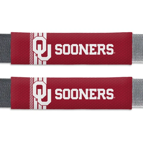 Oklahoma Sooners Set of 2 Rally Design Premium Seat Belt Shoulder Pad Covers Cover
