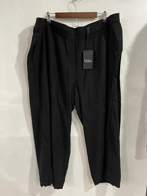 Calça Ulla Popken preta elástica cintura tecido feminina 24 - Imagem 1 de 4