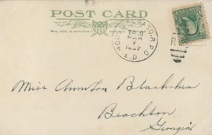 1907 Houston & El Paso RPO Cancel, Train #8, Postcard - Bexar County Courthouse - Picture 1 of 2