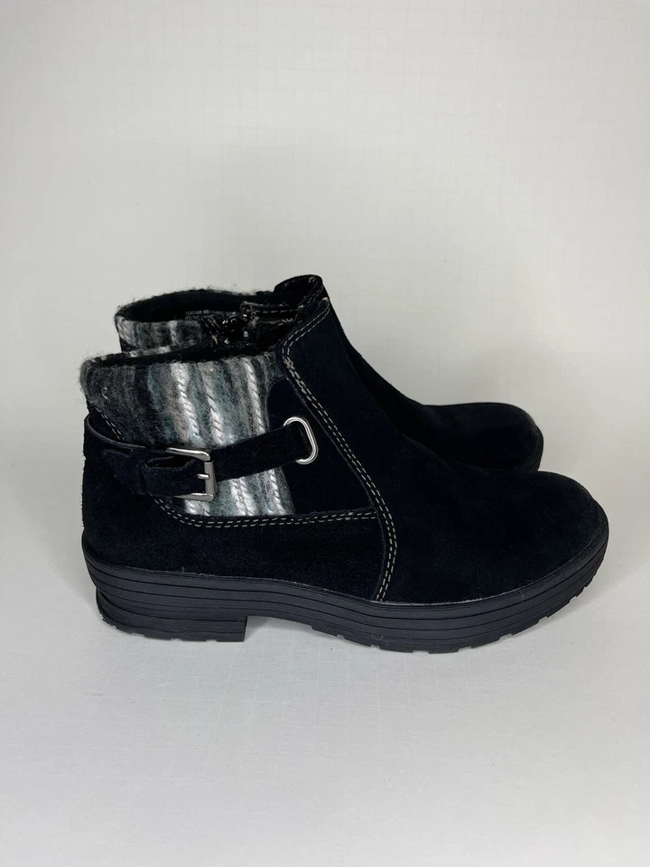 Earth Origins Tate Botas Para Mujer Talla 6.5M Negro Gamuza Cómodas Hebilla Cremallera Botín Foto 1 de 4