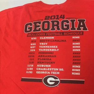 2014 UGA Football Schedule T-Shirt Men's Medium  EUC!  - Picture 1 of 6