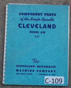 Cleveland Model AW 2 1/2" , Single Spindle Parts Lists Manual - Picture 1 of 2