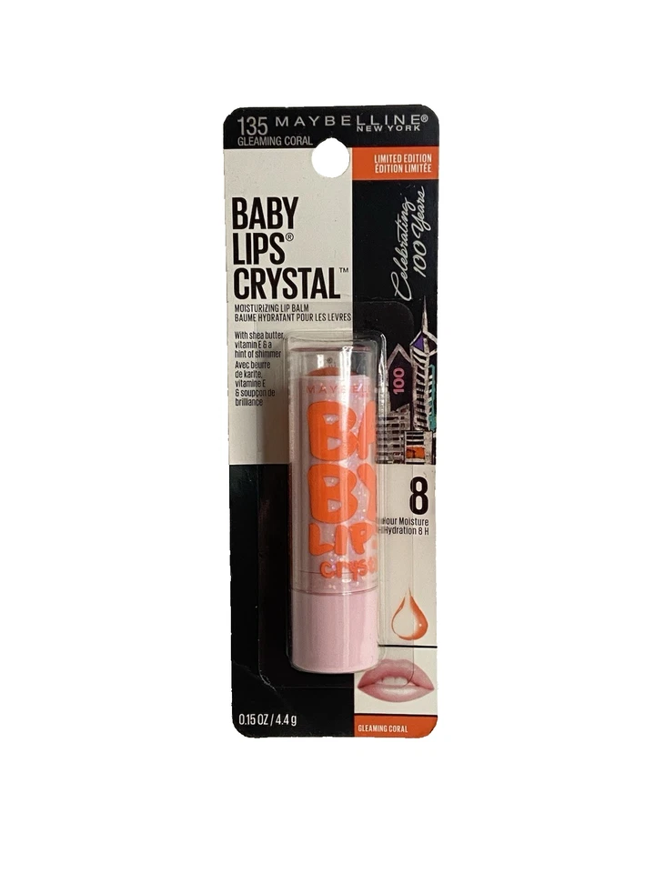 3 Maybelline Baby Lips Crystal Moisturizing Lip Balm 135 Gleaming Coral