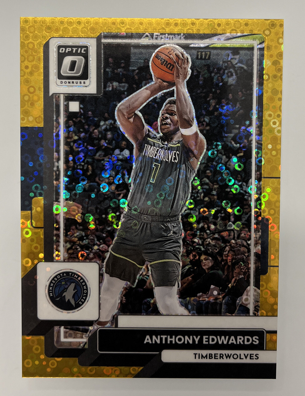 2022-23 Donruss Optic #45 Anthony Edwards Gold Fast Break Disco #06/10