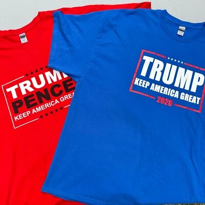 Lote de 4XL camisetas azules y rojas Keep America Great 2020 para hombre Trump Foto 1 de 4