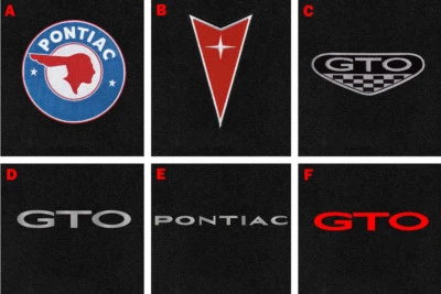 NEW! BLACK FLOOR MATS 1968-1972 PONTIAC GTO Embroidered Choice of Logo both mats - Image 1 of 4