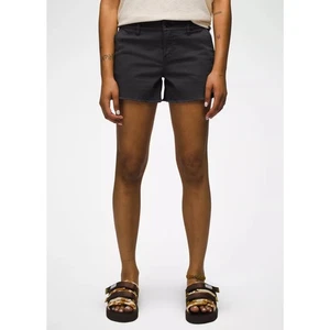 Prana Sancho Short 4" Women's 4 Charcoal Mid Rise Garment Dyed Raw Hem Stretch - Picture 1 of 12