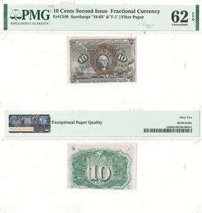 10 Cent 2nd Issue Fractional Currency Fr-1249 PMG CU-62 EPQ - Picture 1 of 1
