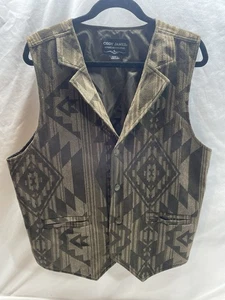 CODY JAMES Vest Men's L Button Down Southwestern Waist Coat Aztec Pockets - Bild 1 von 6