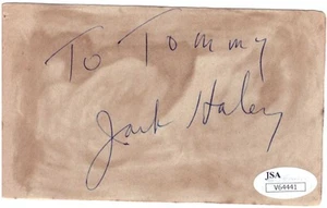 JACK HALEY (d. 1979) Signed 3x5 Index Card Actor/ Wizard of Oz V64441 - Picture 1 of 1