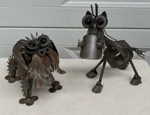 Handcrafted Metal Junkyard Pet Schnauzer Dog & Chubby Nut Horse - Picture 1 of 8